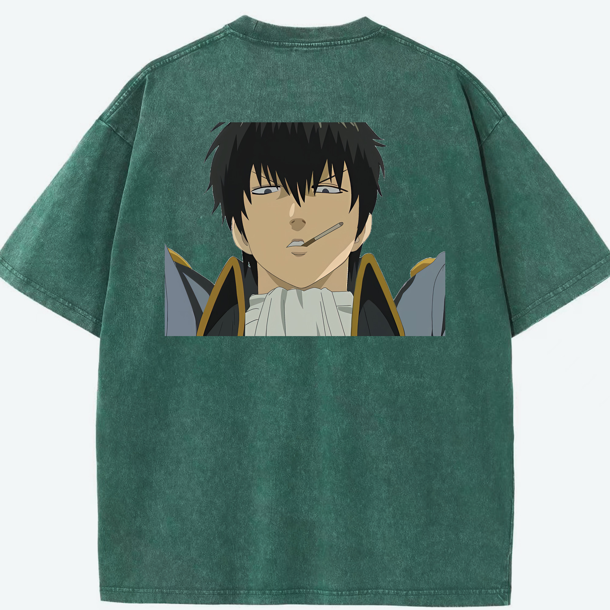（画像用） ぎんたま 坂田銀時（さかたぎんとき） 神楽 志村新八（しむら しんぱち） GINTAMA Sakata Gintoki Kagura Shimura Shinpachi 綿100% ヴィンテージ風 半袖Tシャツ（背面プリント）